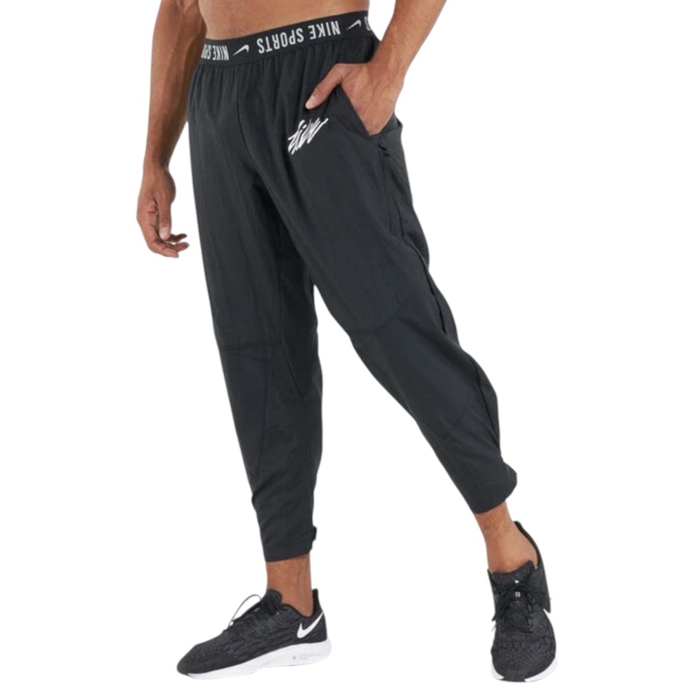 Nike Windbreaker Pants Mens Size M NSW Running Woven Adjustable Cuff Black